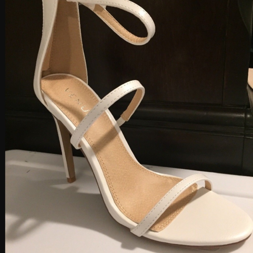 VENUS 4.5 Inch High Heel Strappy Sandal, White